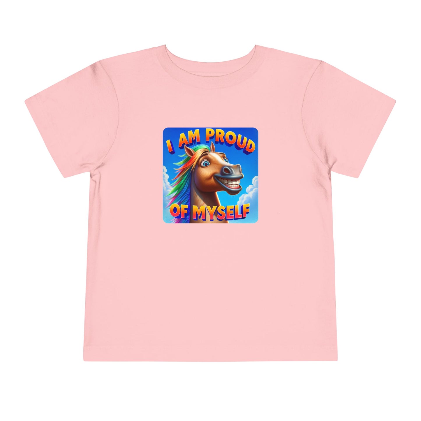 Rainbow Horse | I AM PROUD OF MYSELF | Toddler Graphic Tees | 64BO-T