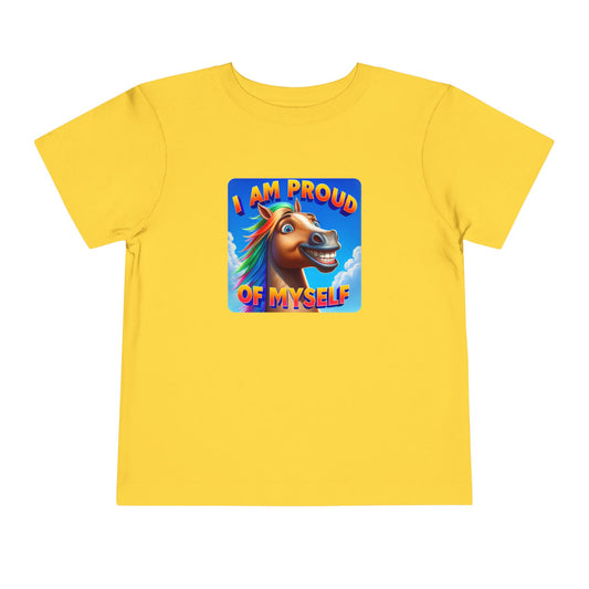 Rainbow Horse | I AM PROUD OF MYSELF | Toddler Graphic Tees | 64BO-T
