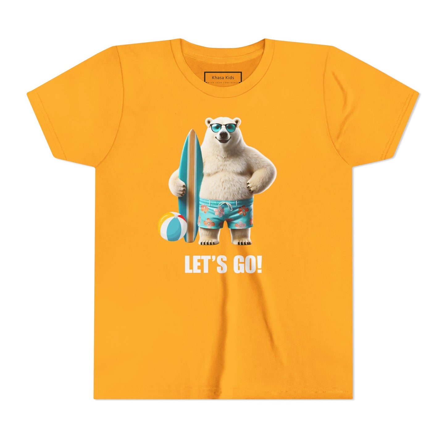 Polar Bear Surfboard | Let's Go | Youth Graphic Tees | 43CY-Y