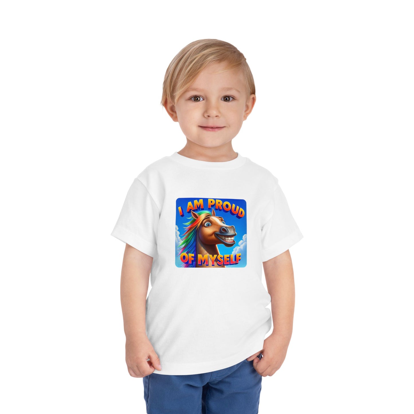 Rainbow Horse | I AM PROUD OF MYSELF | Toddler Graphic Tees | 64BO-T