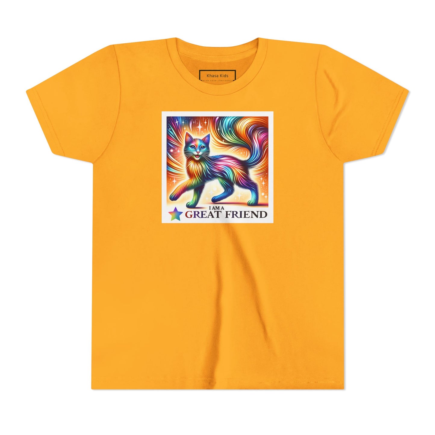 Rainbow Cat | I AM A GREAT FRIEND | Youth Graphic Tees | 17VI-Y