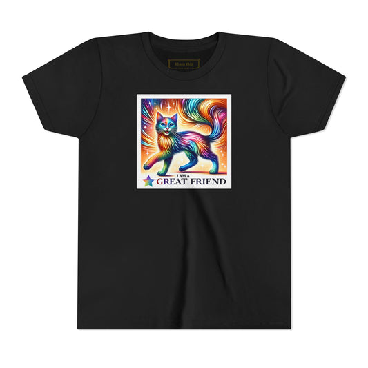 Rainbow Cat | I AM A GREAT FRIEND | Youth Graphic Tees | 17VI-Y