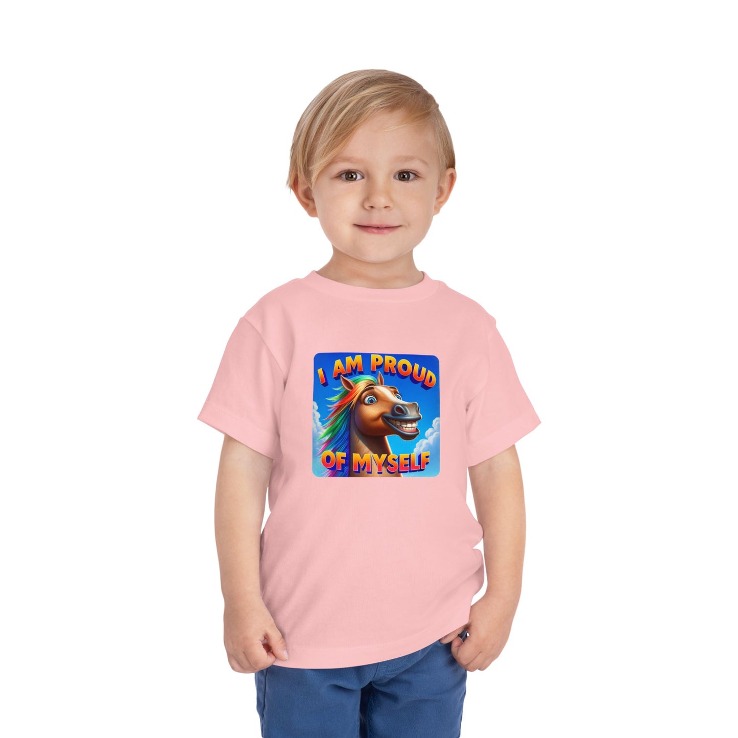 Rainbow Horse | I AM PROUD OF MYSELF | Toddler Graphic Tees | 64BO-T