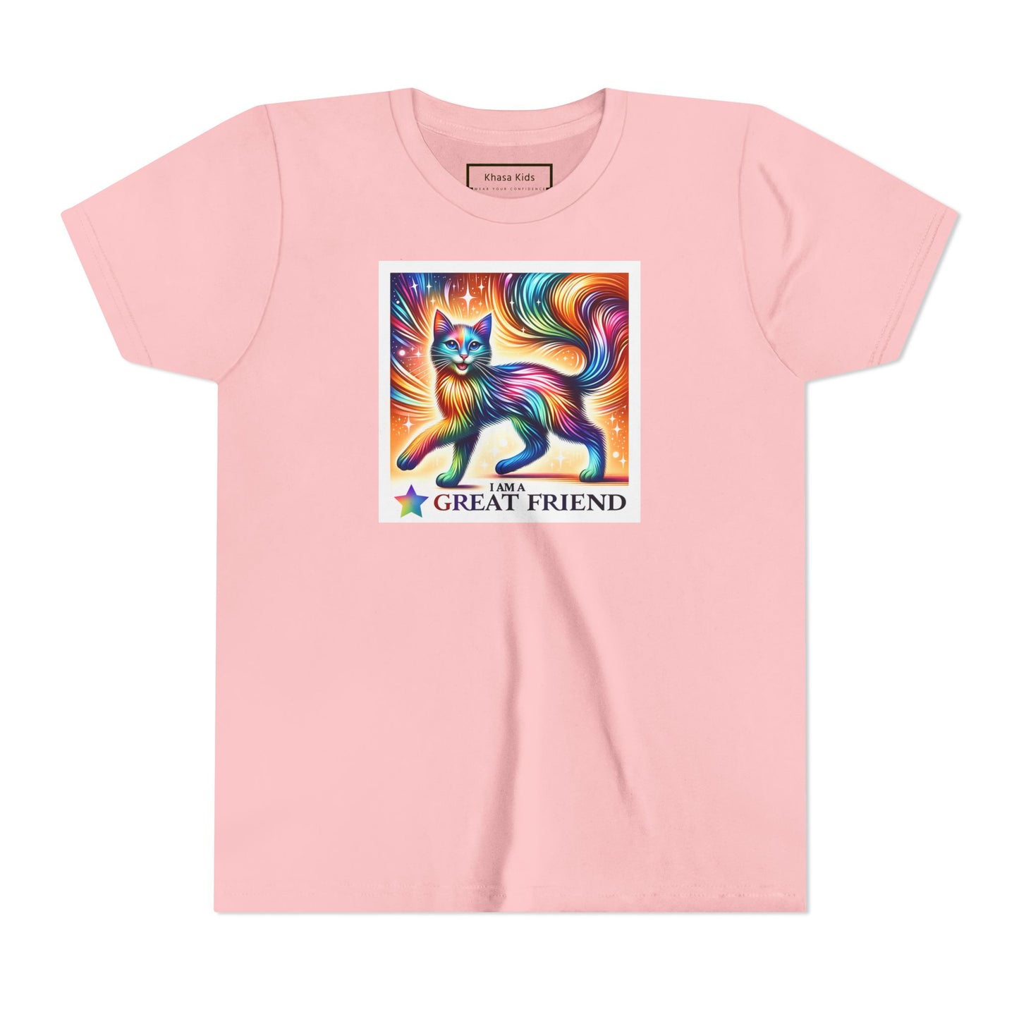 Rainbow Cat | I AM A GREAT FRIEND | Youth Graphic Tees | 17VI-Y
