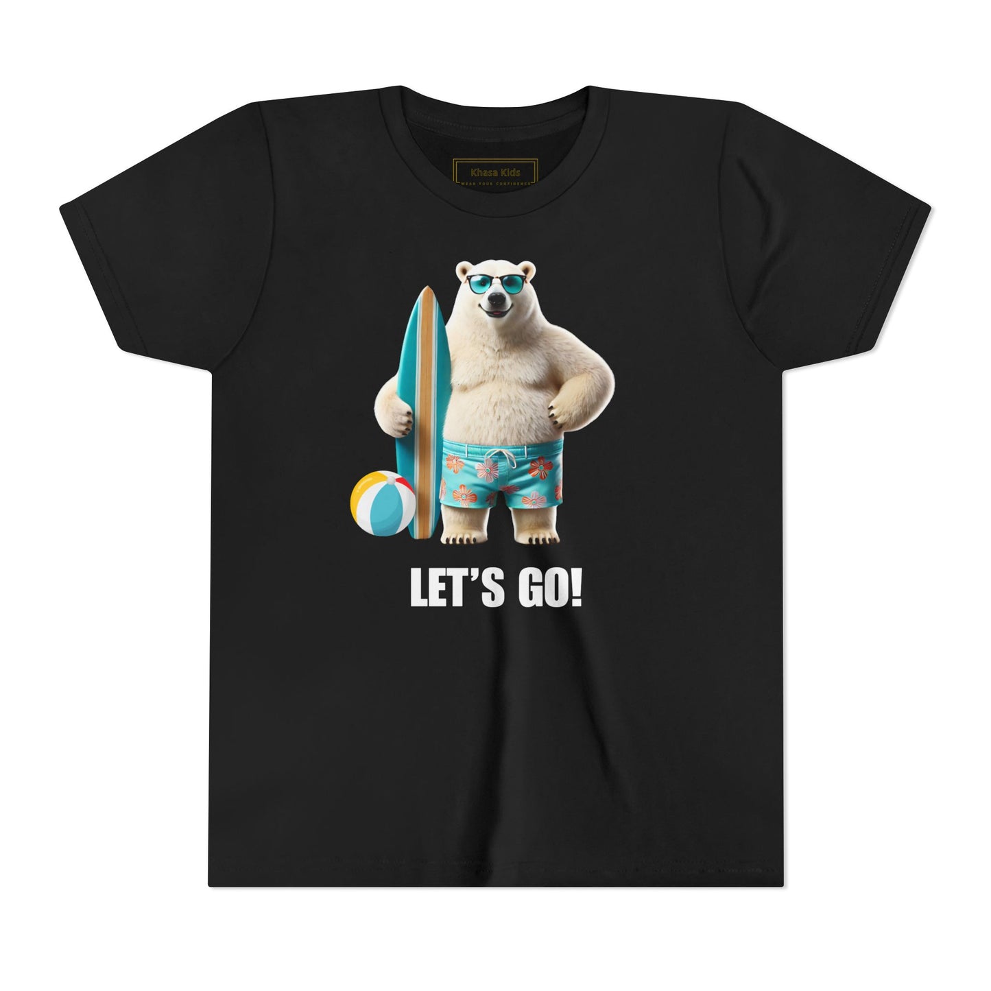 Polar Bear Surfboard | Let's Go | Youth Graphic Tees | 43CY-Y