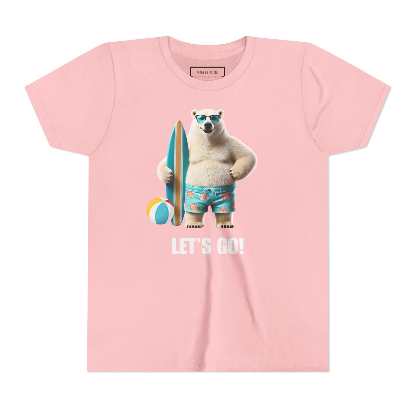 Polar Bear Surfboard | Let's Go | Youth Graphic Tees | 43CY-Y