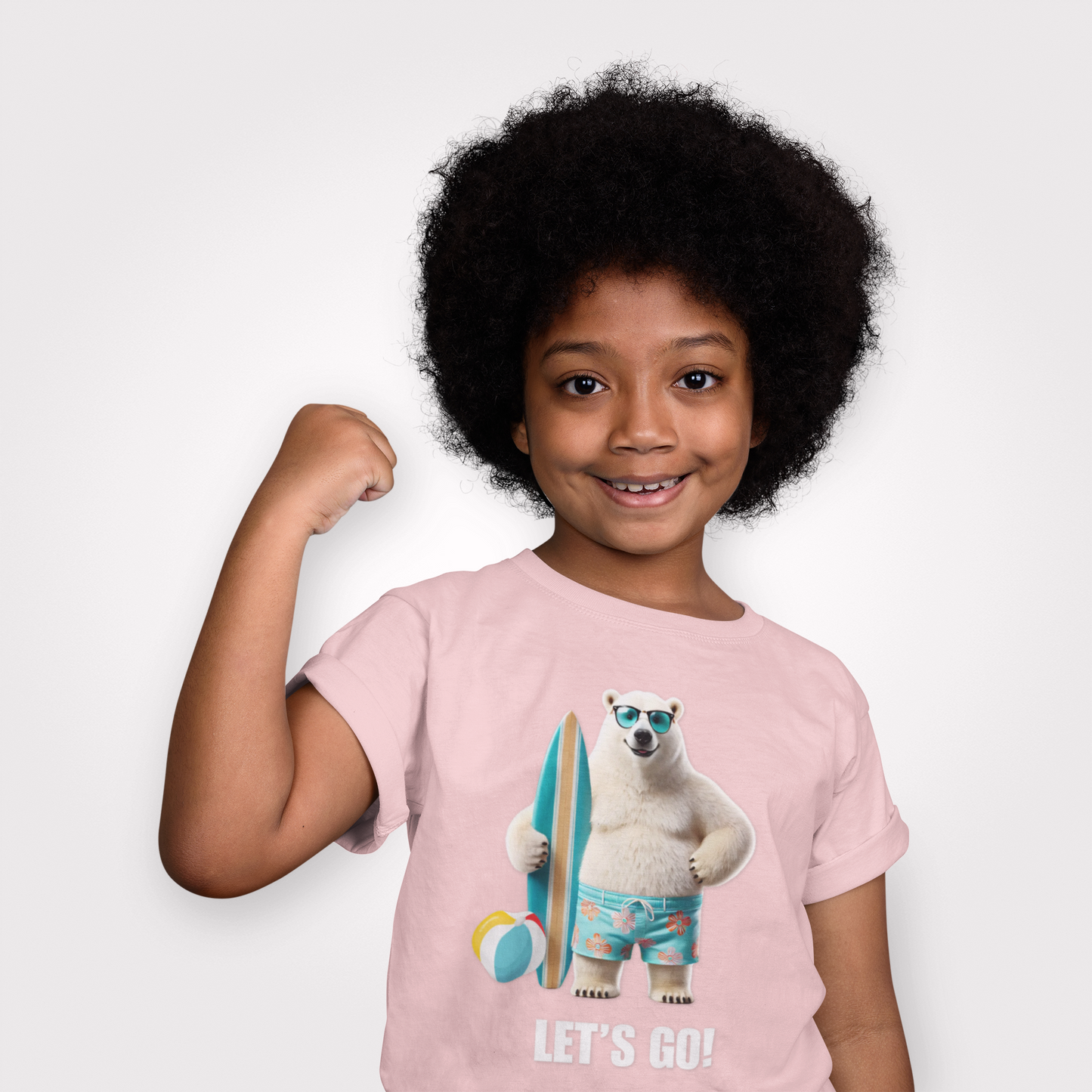 Polar Bear Surfboard | Let's Go | Youth Graphic Tees | 43CY-Y