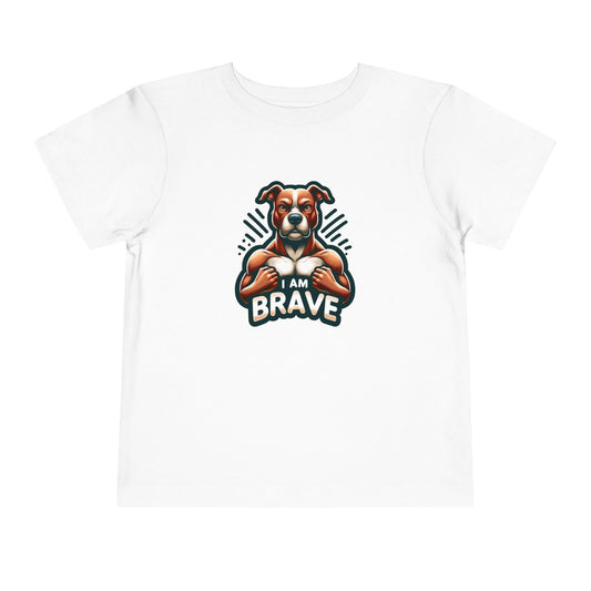 Muscle Dog | I AM BRAVE | Toddler Graphic Tees | 52ZK-T