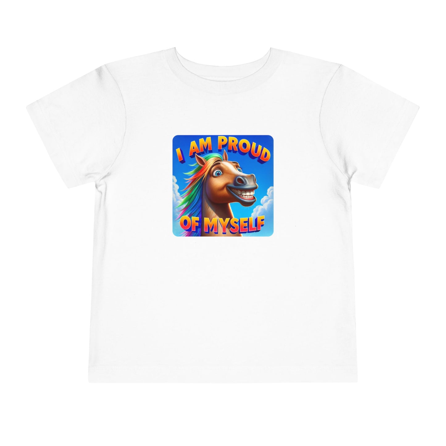 Rainbow Horse | I AM PROUD OF MYSELF | Toddler Graphic Tees | 64BO-T