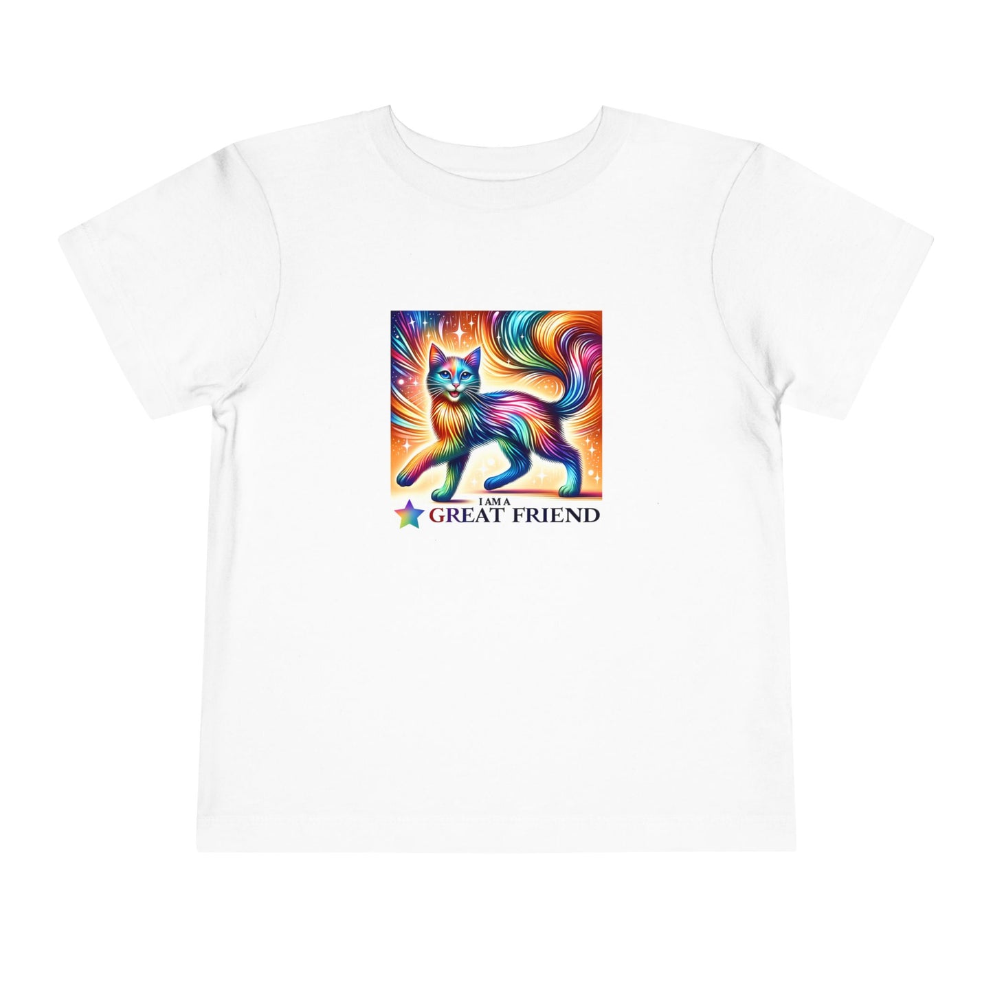 Rainbow Cat | I AM A GREAT FRIEND | Toddler Graphic Tees | 17VI-T