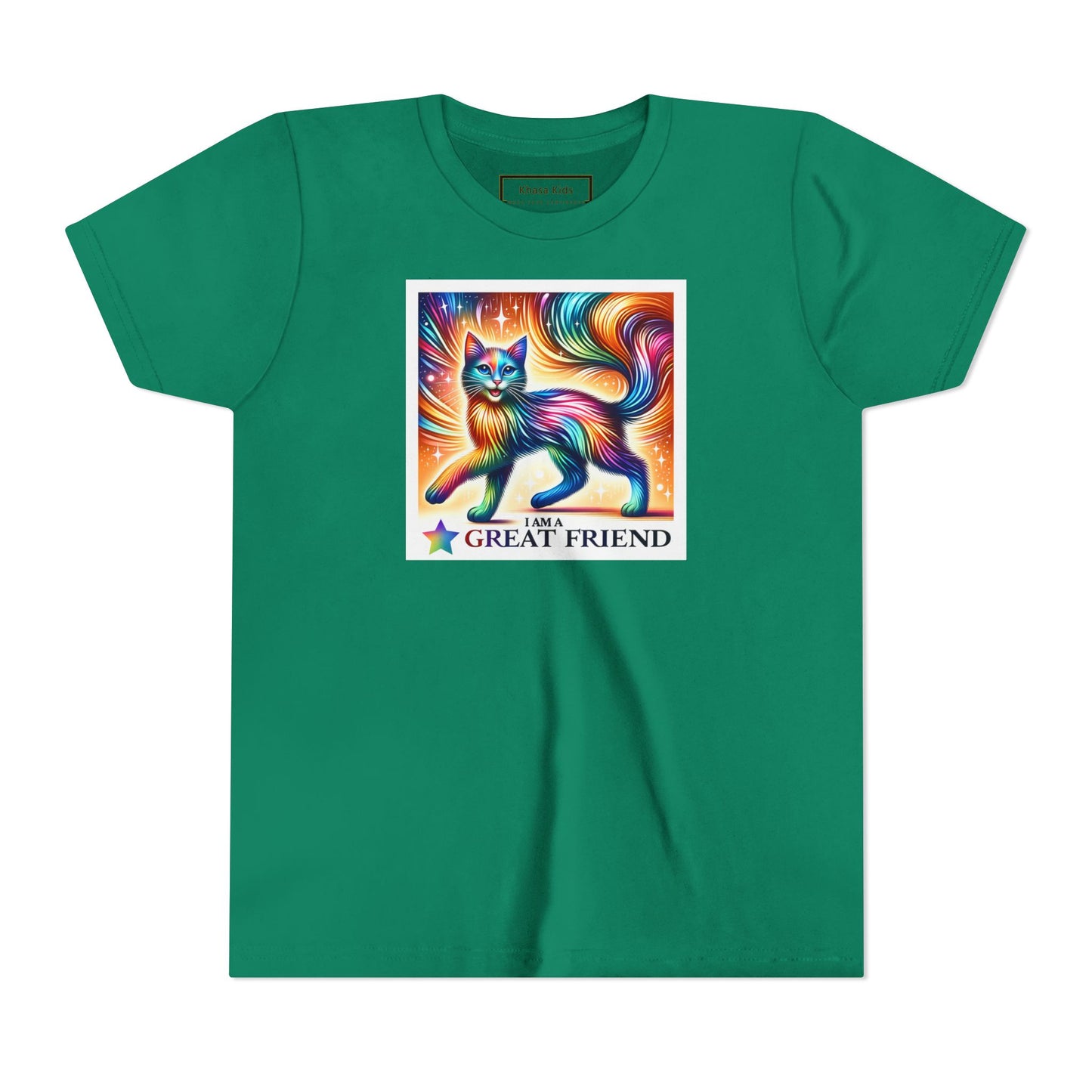 Rainbow Cat | I AM A GREAT FRIEND | Youth Graphic Tees | 17VI-Y