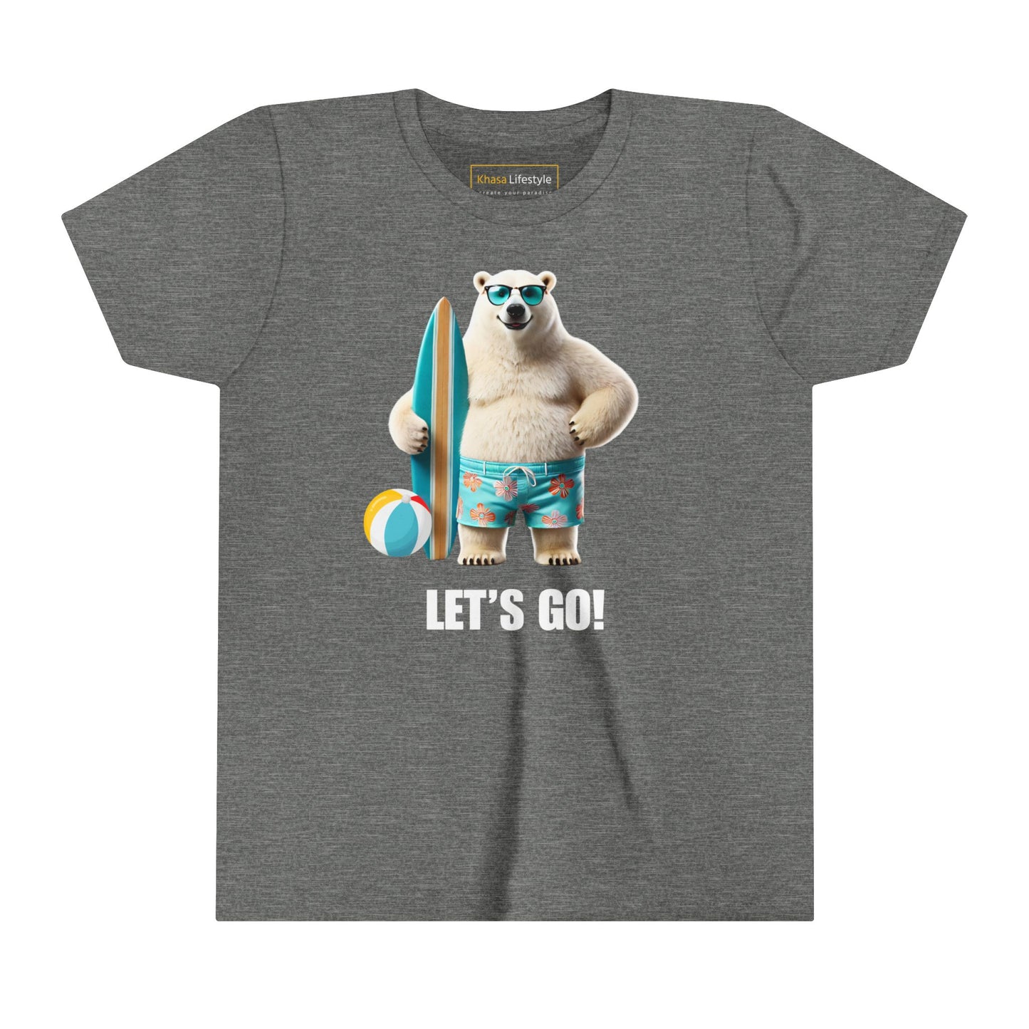 Polar Bear Surfboard | Let's Go | Youth Graphic Tees | 43CY-Y