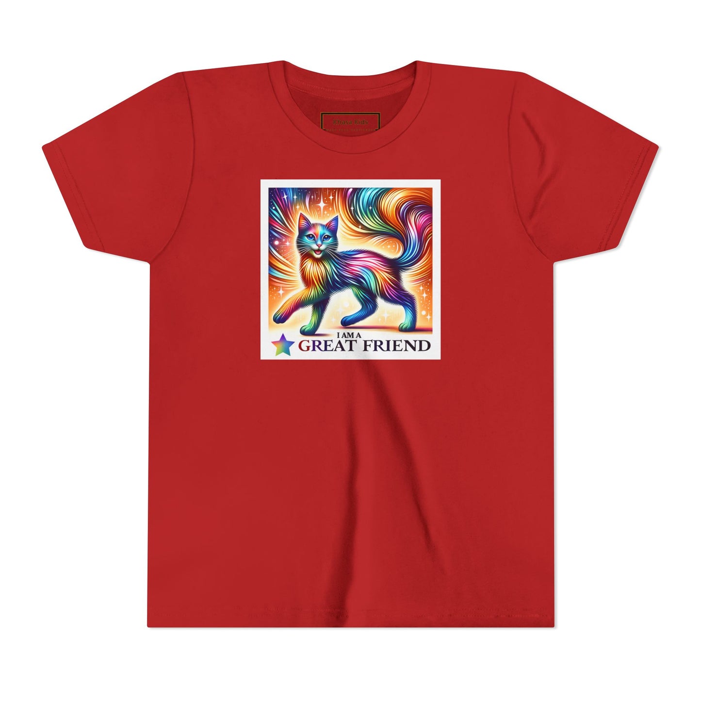Rainbow Cat | I AM A GREAT FRIEND | Youth Graphic Tees | 17VI-Y